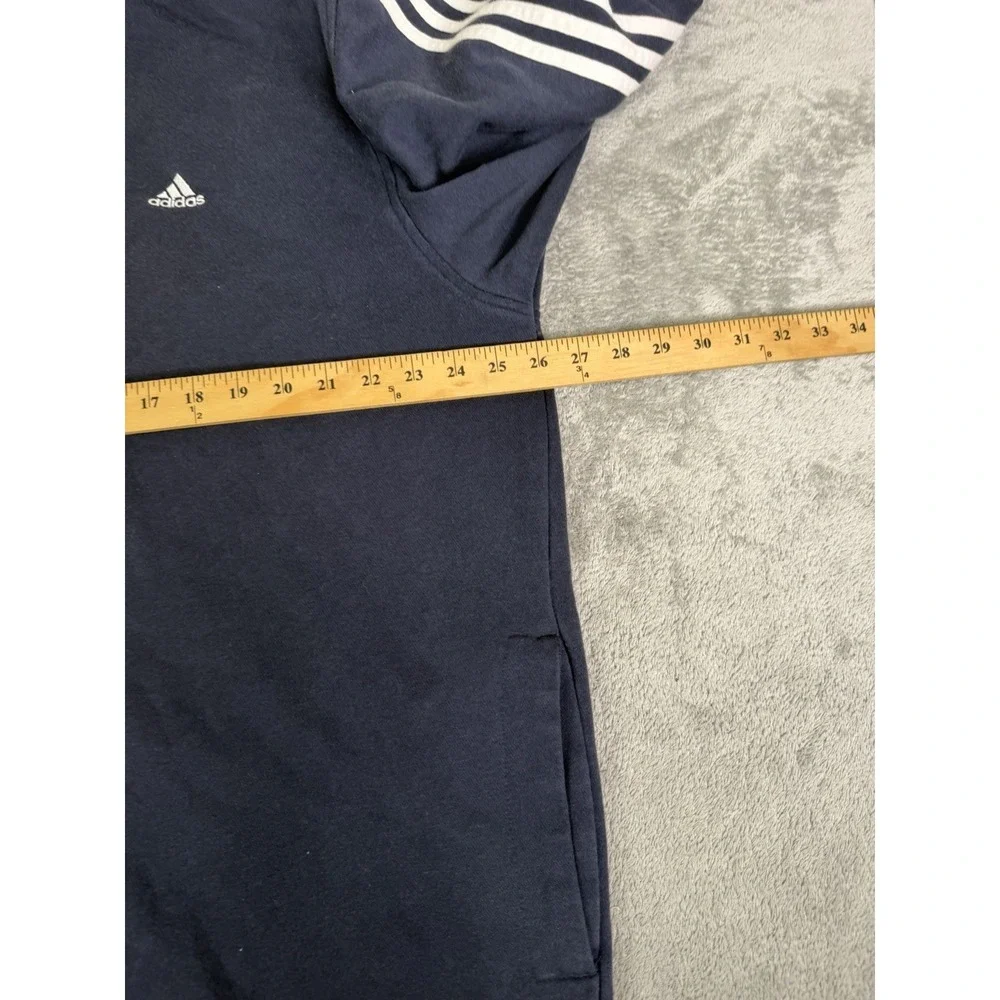 Vintage Y2K Adidas Full Zip Hoodie Men's Size 2XL Blue 3 Stripe
